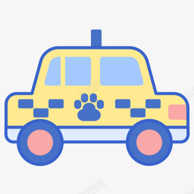 宠物出租车宠物美容2线性颜色图标图标