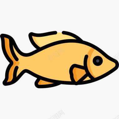 鱼宠物店54线性颜色图标图标