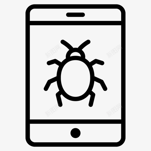 病毒手机恶意软件图标svg_新图网 https://ixintu.com 64像素 互联网 字形 安全线 恶意 手机 病毒 软件