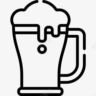 啤酒杯圣诞食品饮料直系图标图标