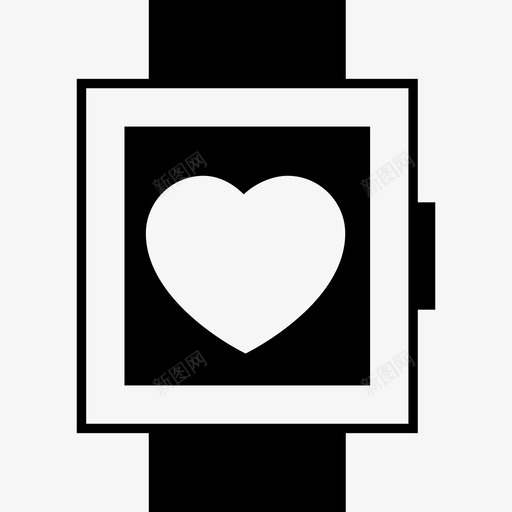智能手表健康应用程序心脏智能手表字形图标svg_新图网 https://ixintu.com 心脏 智能手表健康应用程序 智能手表字形
