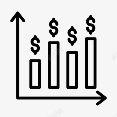 金融学美元统计图金融学64线图图标图标
