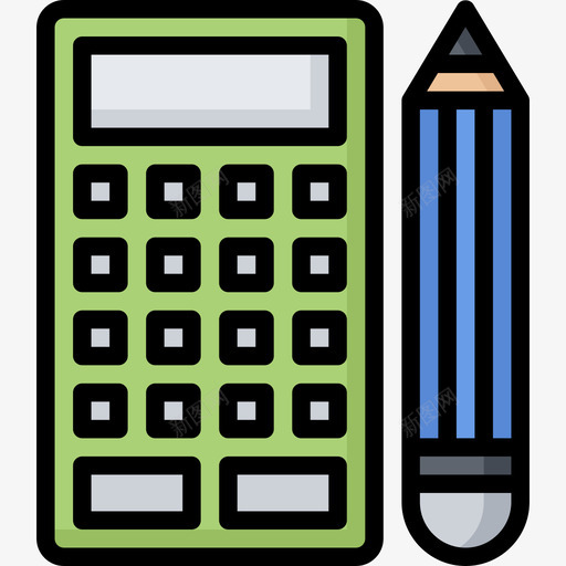 计算器商业分析3线颜色图标svg_新图网 https://ixintu.com 分析 商业 计算器 颜色