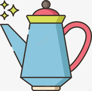 茶壶咖啡62线性颜色图标图标
