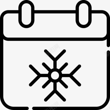 日历冬季42线性图标图标