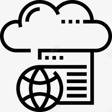 网站云服务5线性图标图标
