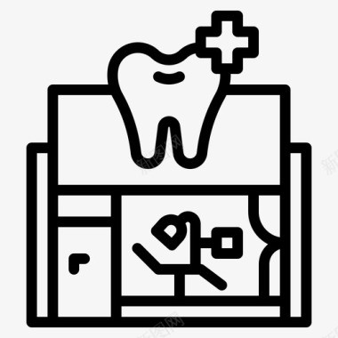 牙科诊所建筑物医院图标图标