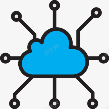 云计算云计算35线性颜色图标图标