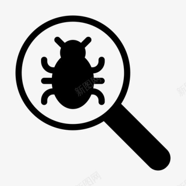 搜索错误昆虫恶意软件图标图标