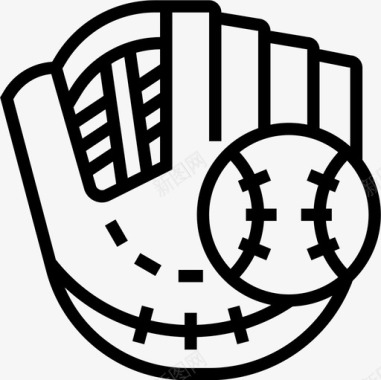 棒球手套美国3直线型图标图标