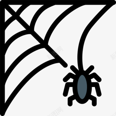蜘蛛网万圣节120线性颜色图标图标