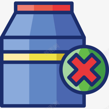 无乳制品食品饮料7种线性颜色图标图标