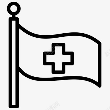 旗帜健康医院医疗图标图标