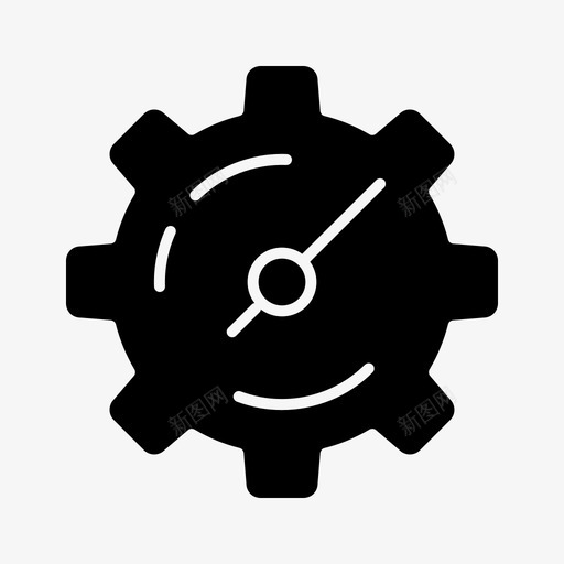齿轮设置定时器图标svg_新图网 https://ixintu.com 字形 定时器 实体 设置 齿轮