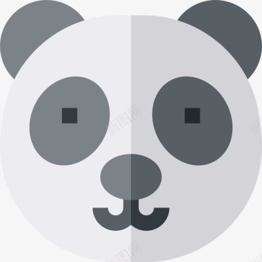 熊猫动物48扁平图标图标