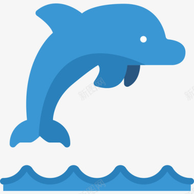 海豚热带26平坦图标图标