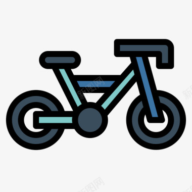 Bycicle循环2线性颜色图标图标