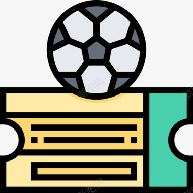 优惠券足球27线性颜色图标图标