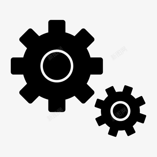 设置齿轮过程图标svg_新图网 https://ixintu.com 字形 实体 生成 设置 过程 齿轮