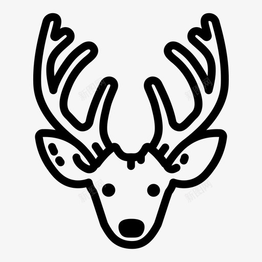 鹿动物自然图标svg_新图网 https://ixintu.com 动物 自然 野生 野生动物 雄鹿