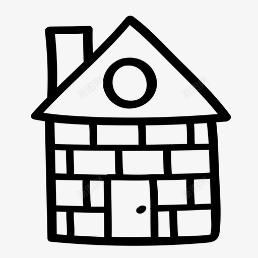 手绘房屋建筑图标svg_新图网 https://ixintu.com 建筑 房屋 手绘