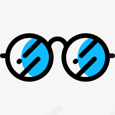 眼镜hipster13颜色省略图标图标