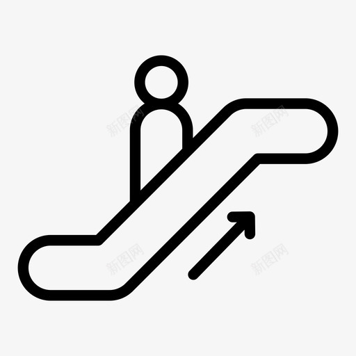 自动扶梯机场商场图标svg_新图网 https://ixintu.com 上行 商场 带人标志 机场 楼梯 自动扶梯