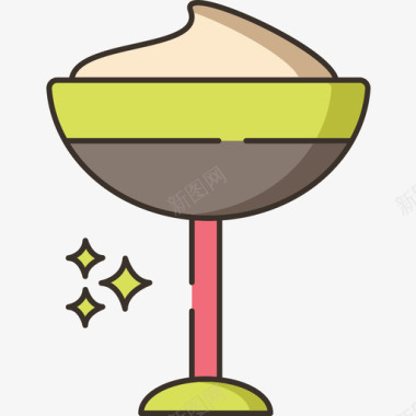 鸡尾酒咖啡62线性颜色图标图标