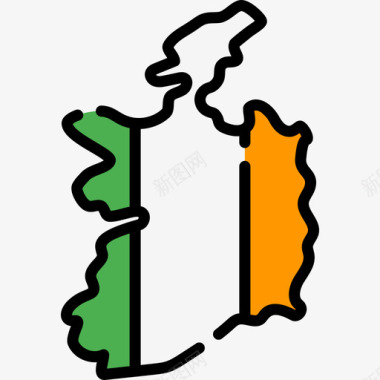 爱尔兰爱尔兰6线性颜色图标图标