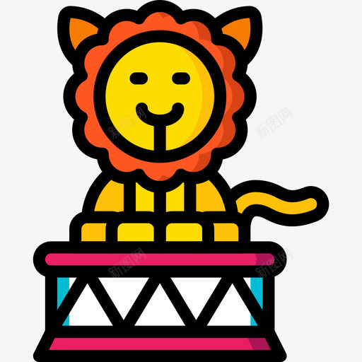 狮子马戏团45线性颜色图标svg_新图网 https://ixintu.com 狮子 线性 颜色 马戏团