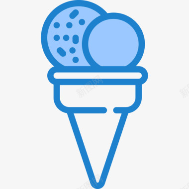 冰淇淋派对63蓝色图标图标