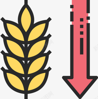小麦生酮饮食3线性颜色图标图标