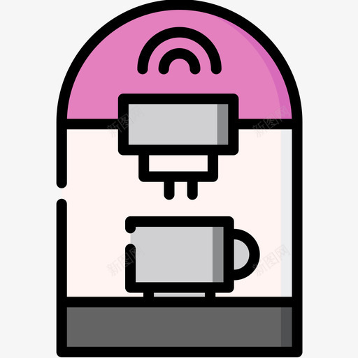 咖啡机智能家居11线性颜色图标svg_新图网 https://ixintu.com 咖啡机 智能家居 线性 颜色