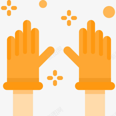 手套清洁50扁平图标图标