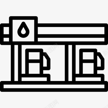 加油站34号楼直线图标图标