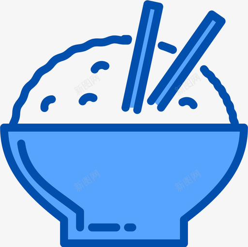 米饭食品和饮料8蓝色图标svg_新图网 https://ixintu.com 米饭 蓝色 食品和饮料8