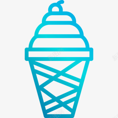冰淇淋食品和饮料6线性梯度图标图标