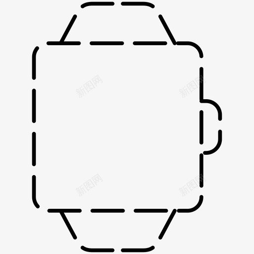 手表时钟智能手表图标svg_新图网 https://ixintu.com 手表 时钟 智能手表 智能手表虚线图标