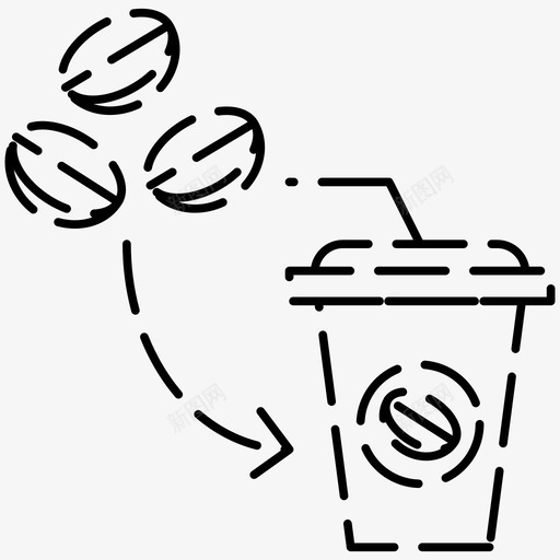 冲泡咖啡意式浓缩咖啡咖啡店虚线图标svg_新图网 https://ixintu.com 冲泡 咖啡 咖啡店 图标 意式 浓缩 虚线