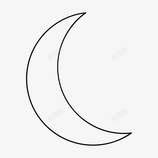 月亮新月半月图标svg_新图网 https://ixintu.com 半月 夜晚 新月 月亮
