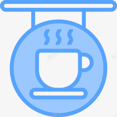 咖啡店咖啡56蓝色图标图标
