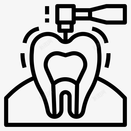 钻孔护理牙医图标svg_新图网 https://ixintu.com 保健 护理 牙医 牙齿 牙齿轮廓 钻孔