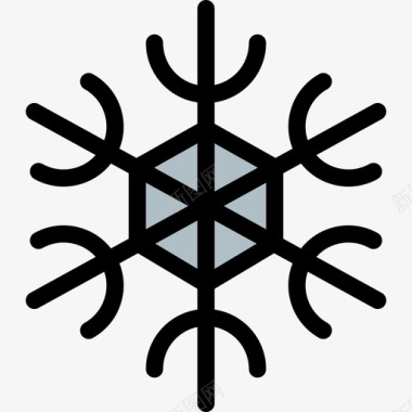 雪花冬季30线性颜色图标图标
