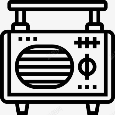 收音机摇滚乐10线性图标图标