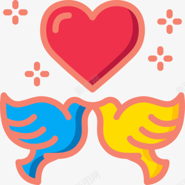 爱情鸟情人节5直系颜色图标图标