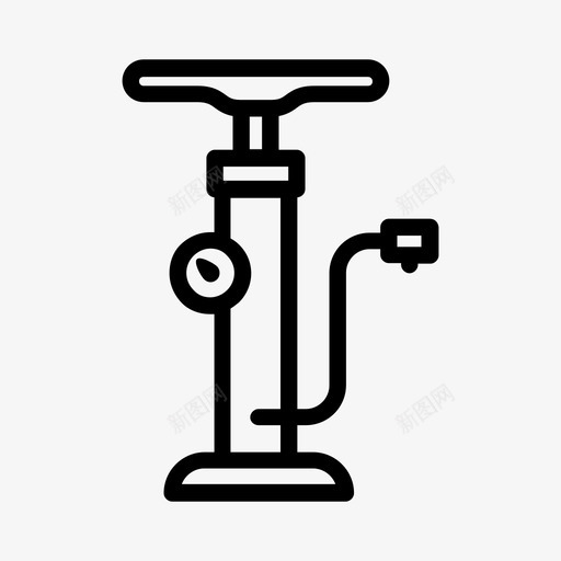 泵气泵自行车图标svg_新图网 https://ixintu.com 压力 气泵 泵送 自行车 轮胎