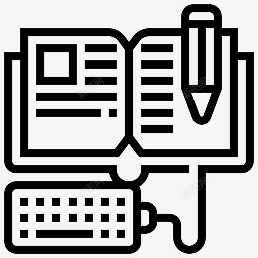 电子书课程教育图标svg_新图网 https://ixintu.com 在线教育 学习 教育 电子书 课程