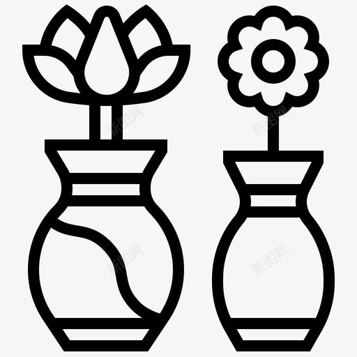花瓶花装饰植物图标svg_新图网 https://ixintu.com 家居装饰 植物 花瓶 装饰