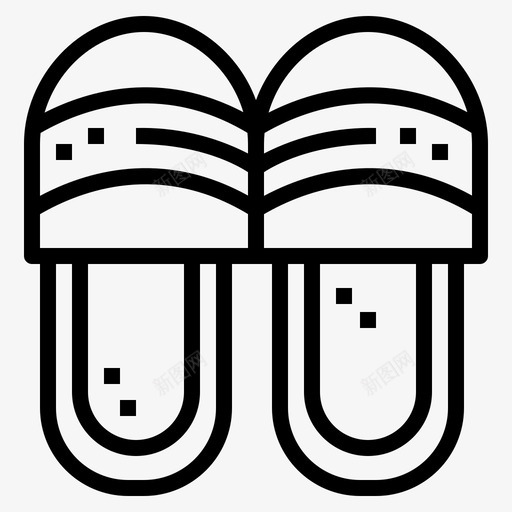 拖鞋按摩和水疗直线型图标svg_新图网 https://ixintu.com 拖鞋 按摩和水疗 直线型