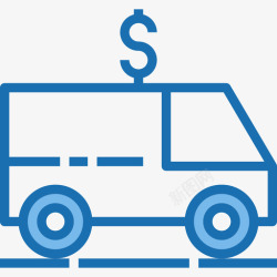 钱车钱车银行和金融7蓝色图标高清图片